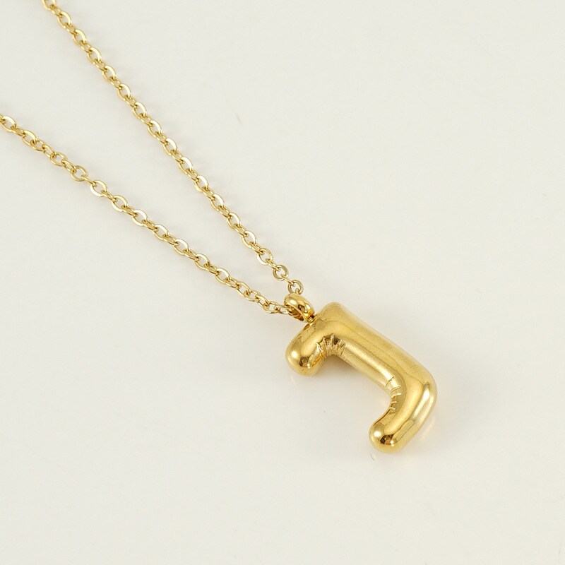 Gold color / 1 Piece Simple Series Simple Letter J Stainless Steel 18K Gold Plated Women's Pendant Necklaces Picture10